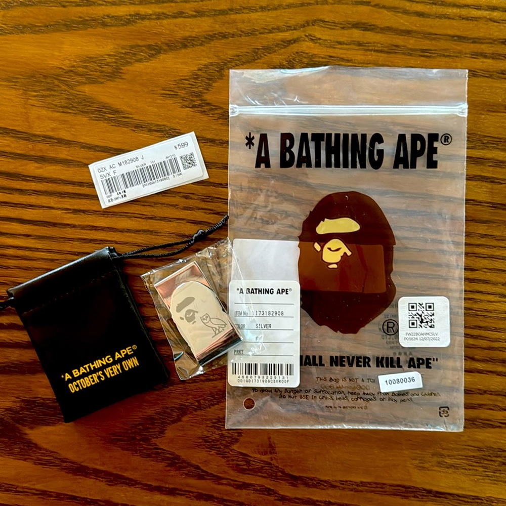 Bape x OVO silver money clip